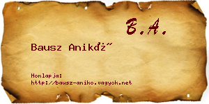 Bausz Anikó névjegykártya