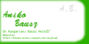 aniko bausz business card